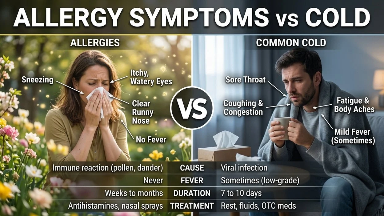 Allergy Symptoms vs Cold