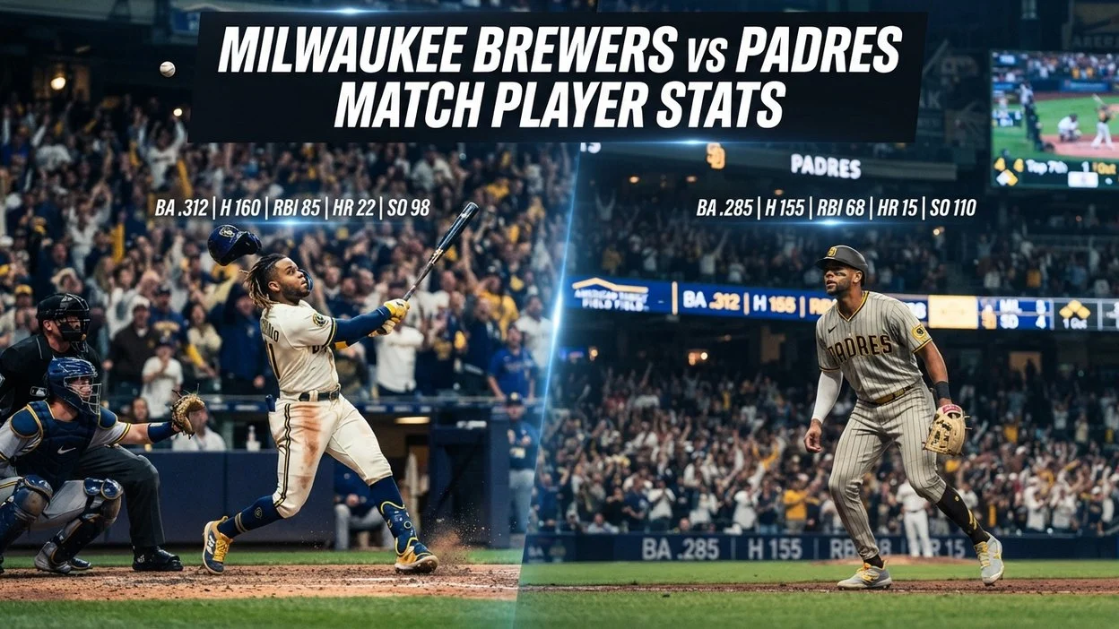 Milwaukee Brewers vs Padres Match Player Stats