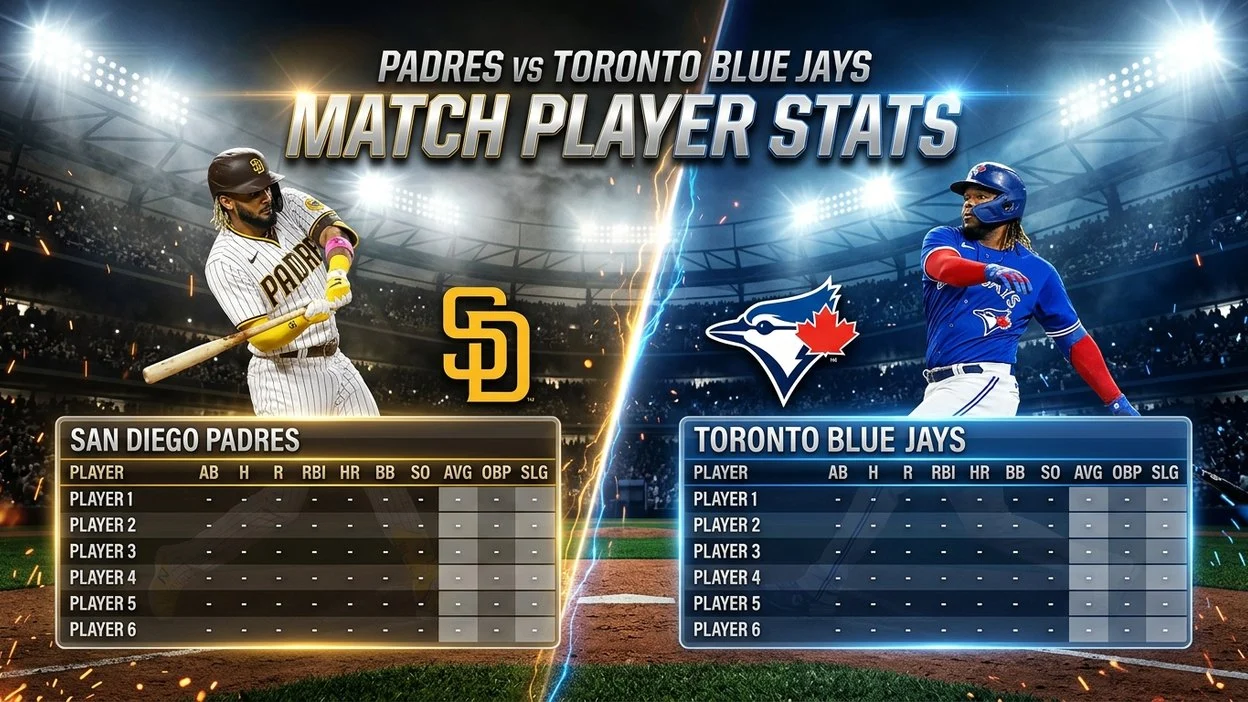 Padres vs Toronto Blue Jays Match Player Stats