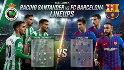Racing Santander vs FC Barcelona Lineups