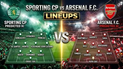 Sporting CP vs Arsenal F.C. Lineups