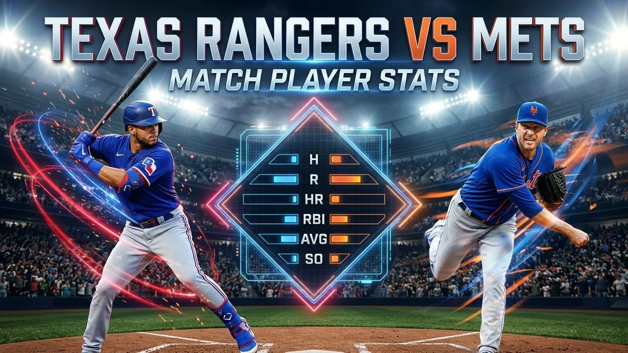 Texas Rangers vs Mets Match Player Stats